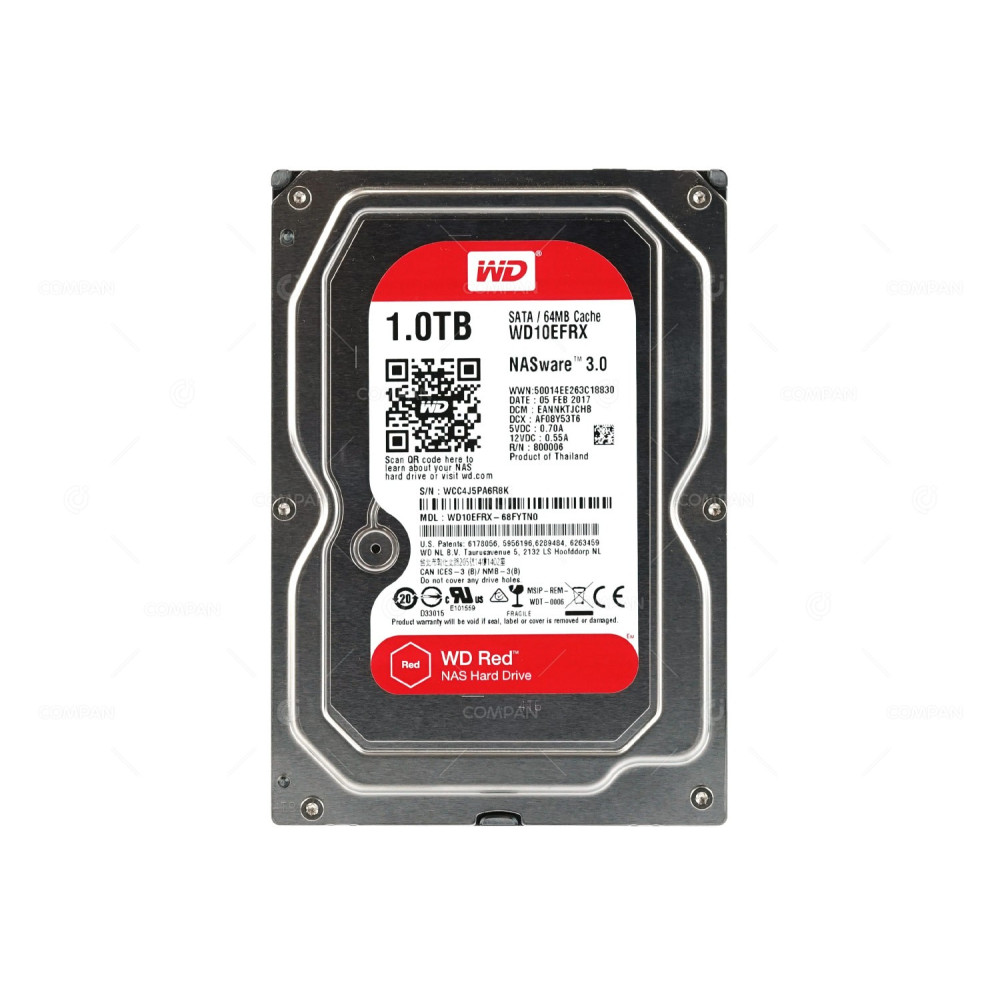 WD10EFRX WD HDD 1TB 5.4K SATA 6G 3.5" LFF